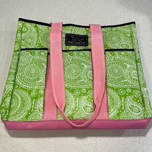 Scout green and pink plastic everyday bag